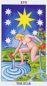 Tarot Card associated with magenta is the star