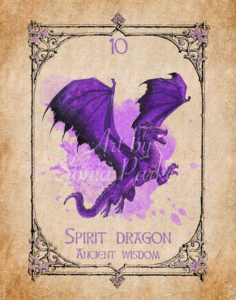 Picture of Spirit Dragon Card from Animal Spirit Oracle, art by Sonia Parker